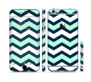 The Teal & Blue Wide Chevron Pattern Sectioned Skin Series for the Apple iPhone 6/6s Plus