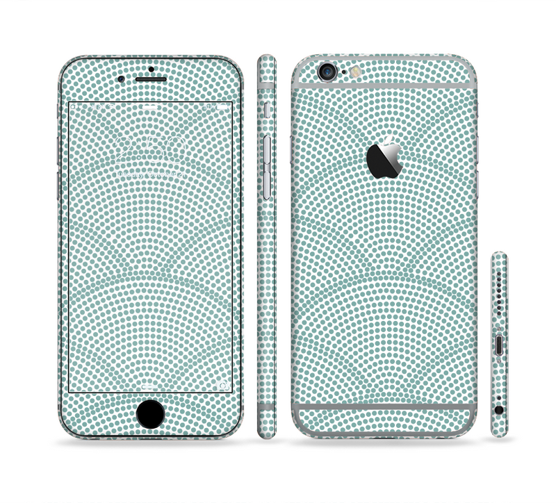 The Teal Circle Polka Pattern Sectioned Skin Series for the Apple iPhone 6/6s