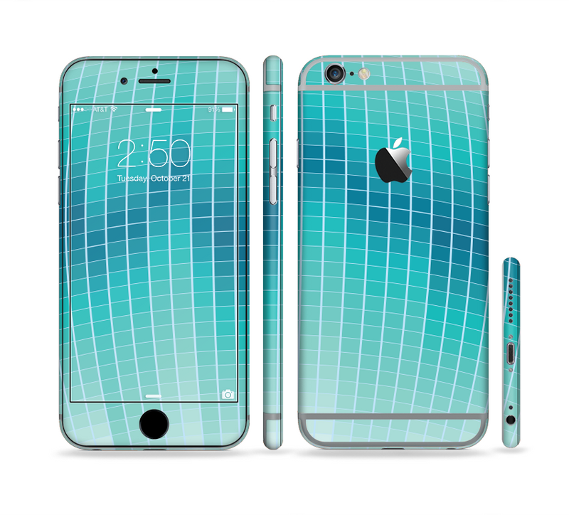 The Teal Disco Ball Sectioned Skin Series for the Apple iPhone 6/6s