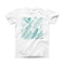 The Teal Feather Pattern ink-Fuzed Front Spot Graphic Unisex Soft-Fitted Tee Shirt