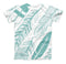 The Teal Feather Pattern ink-Fuzed Unisex All Over Full-Printed Fitted Tee Shirt