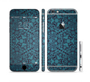 The Teal Floral Mirrored Pattern Sectioned Skin Series for the Apple iPhone 6/6s