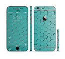 The Teal Hexagon Pattern Sectioned Skin Series for the Apple iPhone 6/6s