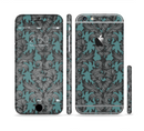 The Teal Leaf Foliage Pattern Sectioned Skin Series for the Apple iPhone 6/6s