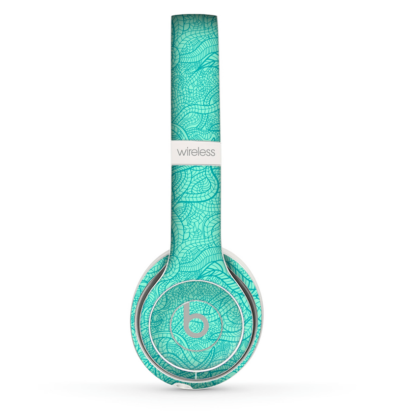 The Teal Leaf Laced Pattern Skin Set for the Beats by Dre Solo 2 Wireless Headphones