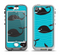 The Teal Smiling Black Whale Pattern Apple iPhone 5-5s LifeProof Nuud Case Skin Set