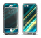 The Teal & Yellow Abstract Glowing Lines Apple iPhone 5-5s LifeProof Nuud Case Skin Set