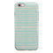 The Teal and Coral Striped Patttern iPhone 6/6s or 6/6s Plus 2-Piece Hybrid INK-Fuzed Case