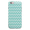 The Teal and White Chevron Pattern iPhone 6/6s or 6/6s Plus 2-Piece Hybrid INK-Fuzed Case