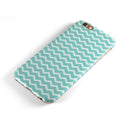 The Teal and White Chevron Pattern iPhone 6/6s or 6/6s Plus 2-Piece Hybrid INK-Fuzed Case