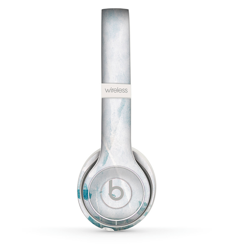 The Teal and White WaterColor Panel Skin Set for the Beats by Dre Solo 2 Wireless Headphones