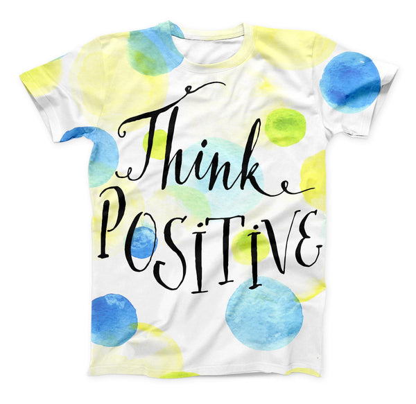 The Think Positive ink-Fuzed Unisex All Over Full-Printed Fitted Tee Shirt