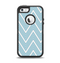The Three-Lined Blue & White Chevron Pattern Apple iPhone 5-5s Otterbox Defender Case Skin Set