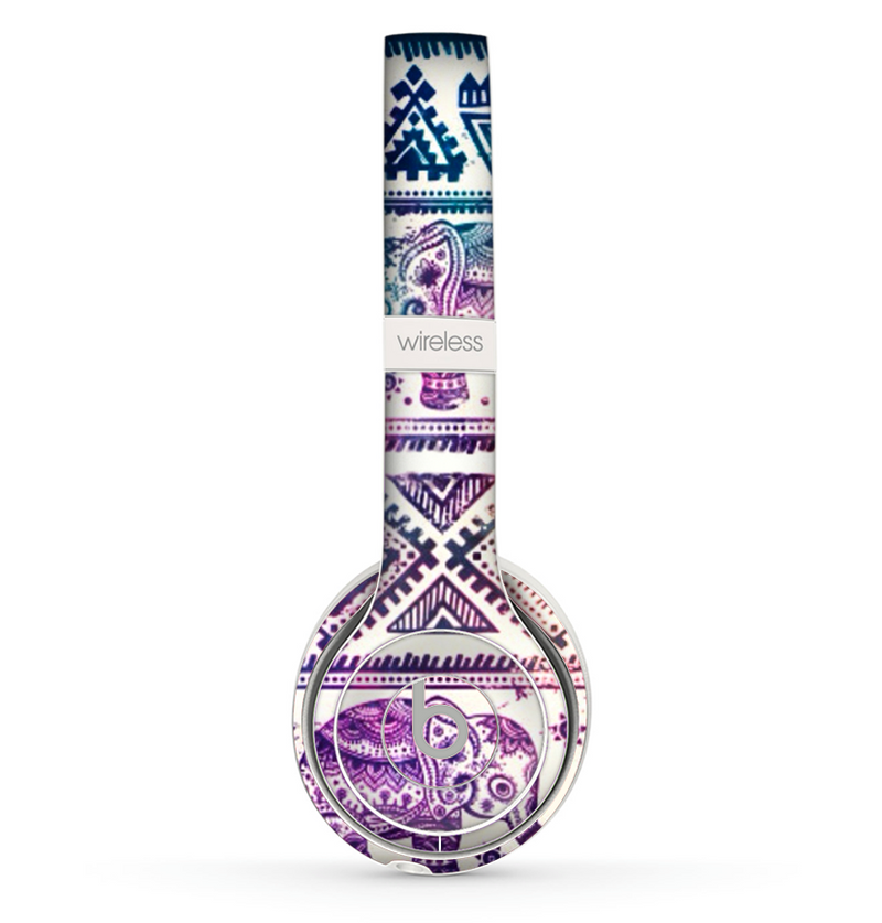 The Tie-Dyed Aztec Elephant Pattern Skin Set for the Beats by Dre Solo 2 Wireless Headphones