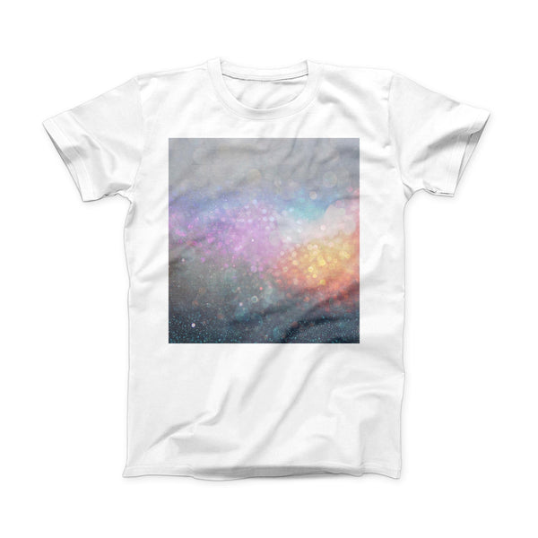 The Tie Dye Unfocused Glowing Orbs of Light ink-Fuzed Front Spot Graphic Unisex Soft-Fitted Tee Shirt