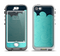 The Aqua Green Abstract Swirls with Dark Apple iPhone 5-5s LifeProof Nuud Case Skin Set