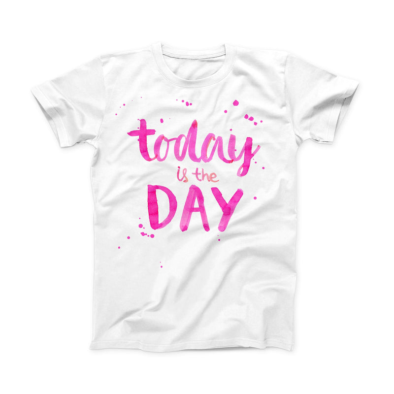 The Today is the Day ink-Fuzed Front Spot Graphic Unisex Soft-Fitted Tee Shirt