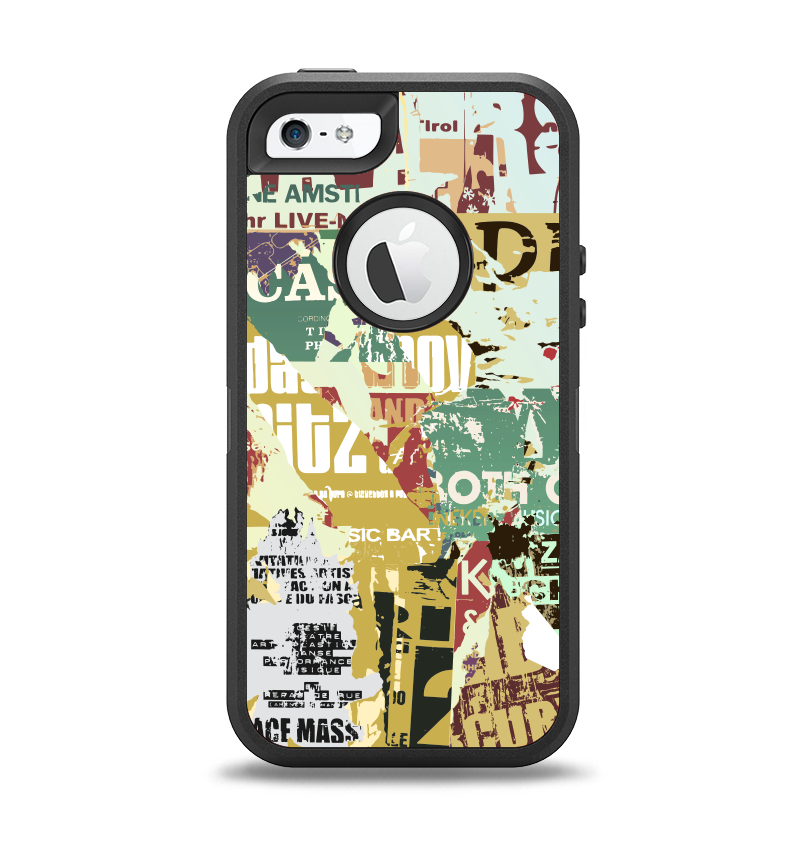 The Torn Magazine Collage Apple iPhone 5-5s Otterbox Defender Case Skin Set