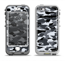 The Traditional Black & White Camo Apple iPhone 5-5s LifeProof Nuud Case Skin Set