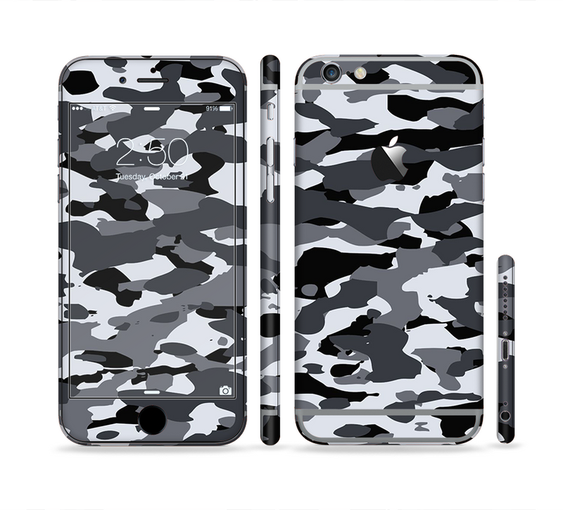 The Traditional Black & White Camo Sectioned Skin Series for the Apple iPhone 6/6s
