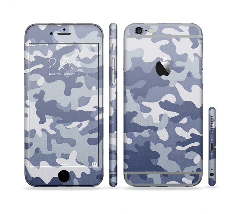 The Traditional Snow Camouflage Sectioned Skin Series for the Apple iPhone 6/6s Plus