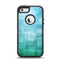 The Transparent Green & Blue 3D Squares Apple iPhone 5-5s Otterbox Defender Case Skin Set