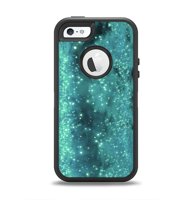 The Trendy Green Space Surface Apple iPhone 5-5s Otterbox Defender Case Skin Set