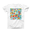 The Triangular Geometric Pattern ink-Fuzed Front Spot Graphic Unisex Soft-Fitted Tee Shirt