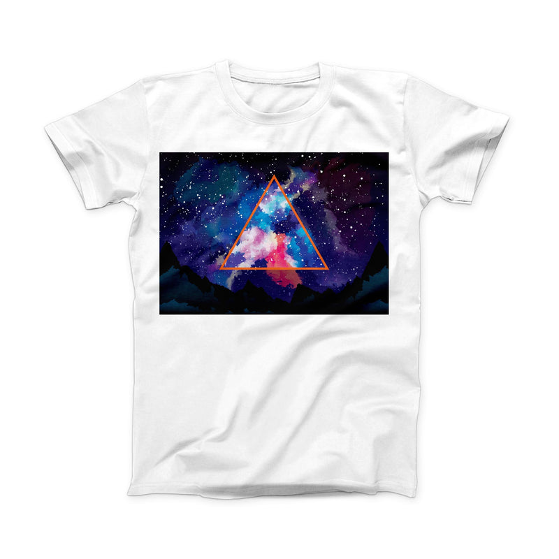 The Trilateral Eternal Space ink-Fuzed Front Spot Graphic Unisex Soft-Fitted Tee Shirt