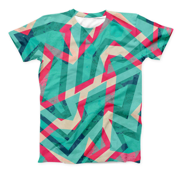The Trippy Retro Pattern ink-Fuzed Unisex All Over Full-Printed Fitted Tee Shirt