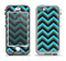 The Turquoise-Black-Gray Chevron Pattern Apple iPhone 5-5s LifeProof Nuud Case Skin Set