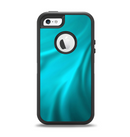 The Turquoise Blue Highlighted Fabric Apple iPhone 5-5s Otterbox Defender Case Skin Set