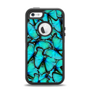 The Turquoise Butterfly Bundle Apple iPhone 5-5s Otterbox Defender Case Skin Set