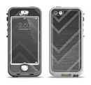 The Two-Toned Dark Black Wide Chevron Pattern V3 Apple iPhone 5-5s LifeProof Nuud Case Skin Set