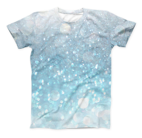 The Unfocused Abstract Blue Rain ink-Fuzed Unisex All Over Full-Printed Fitted Tee Shirt