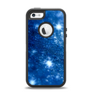 The Unfocused Blue Sparkle Apple iPhone 5-5s Otterbox Defender Case Skin Set