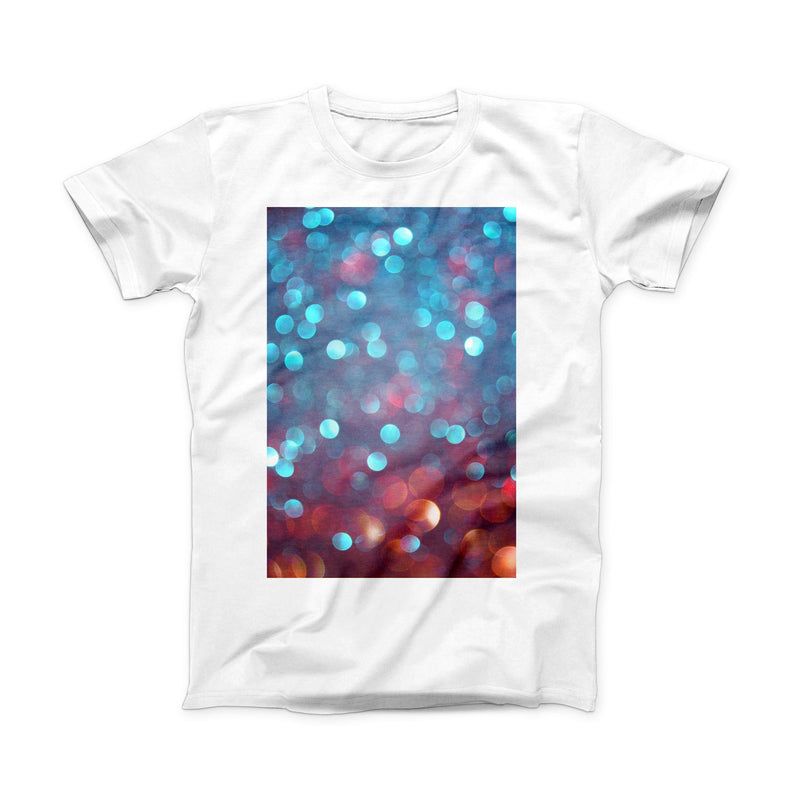 The Unfocused Blue and Red Orbs ink-Fuzed Front Spot Graphic Unisex Soft-Fitted Tee Shirt