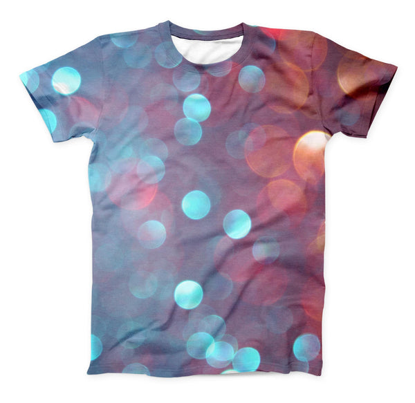 The Unfocused Blue and Red Orbs ink-Fuzed Unisex All Over Full-Printed Fitted Tee Shirt
