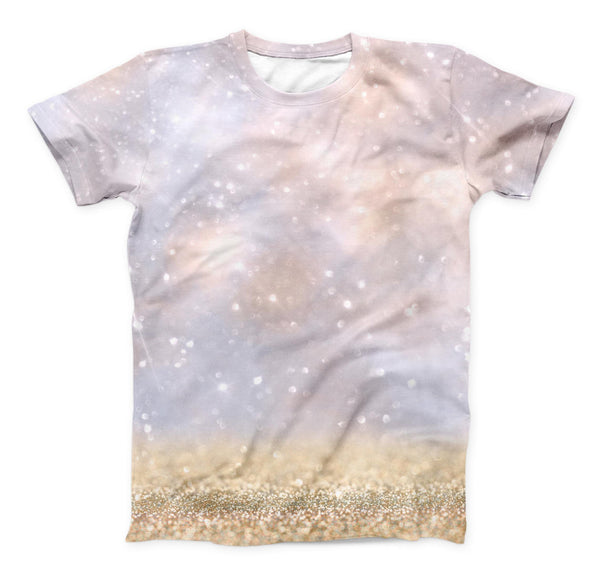 The Unfocused Glowing Lights with Gold ink-Fuzed Unisex All Over Full-Printed Fitted Tee Shirt