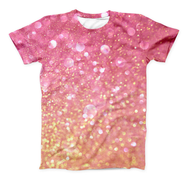 The Unfocused Pink and Gold Orbs ink-Fuzed Unisex All Over Full-Printed Fitted Tee Shirt