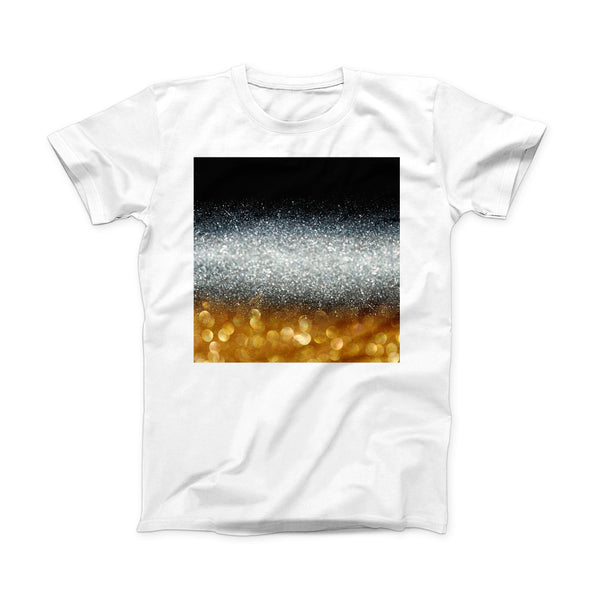 The Unfocused Silver Sparkle with Gold Orbs ink-Fuzed Front Spot Graphic Unisex Soft-Fitted Tee Shirt