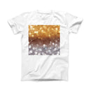 The Unfocused Silver and Gold Glowing Orbs of Light ink-Fuzed Front Spot Graphic Unisex Soft-Fitted Tee Shirt
