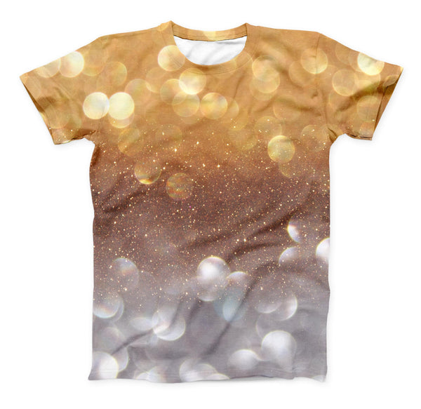 The Unfocused Silver and Gold Glowing Orbs of Light ink-Fuzed Unisex All Over Full-Printed Fitted Tee Shirt