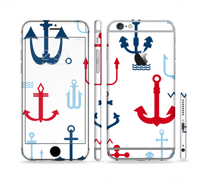 The Various Anchor Colored Icons Sectioned Skin Series for the Apple iPhone 6/6s