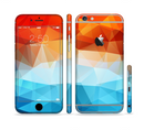The Vector Abstract Shaped Blue-Orange Overlay Sectioned Skin Series for the Apple iPhone 6/6s Plus