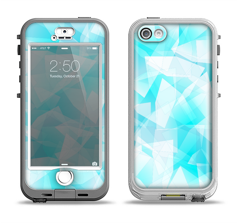 The Vector Abstract Shaped Blue Overlay Apple iPhone 5-5s LifeProof Nuud Case Skin Set