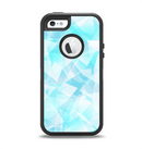 The Vector Abstract Shaped Blue Overlay Apple iPhone 5-5s Otterbox Defender Case Skin Set