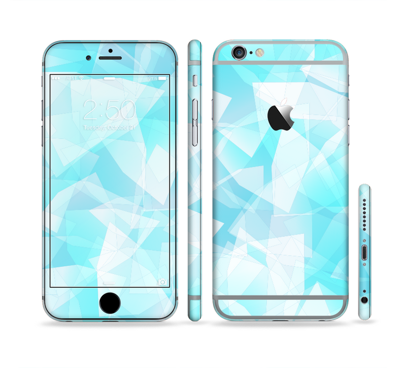The Vector Abstract Shaped Blue Overlay Sectioned Skin Series for the Apple iPhone 6/6s Plus