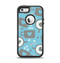 The Vector Blue & Gray Coffee Hearts Pattern Apple iPhone 5-5s Otterbox Defender Case Skin Set