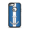 The Vector Blue and Gray Anchor with White Stripe Apple iPhone 5-5s Otterbox Defender Case Skin Set